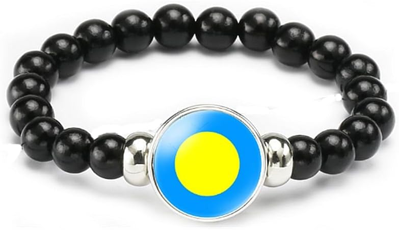 vmcoatdu National Flag Bracelet Elastic Rope Beaded Bracelet Support Your Country Travel Souvenir Gifts for Men Women - Image 1